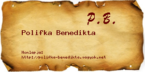 Polifka Benedikta névjegykártya